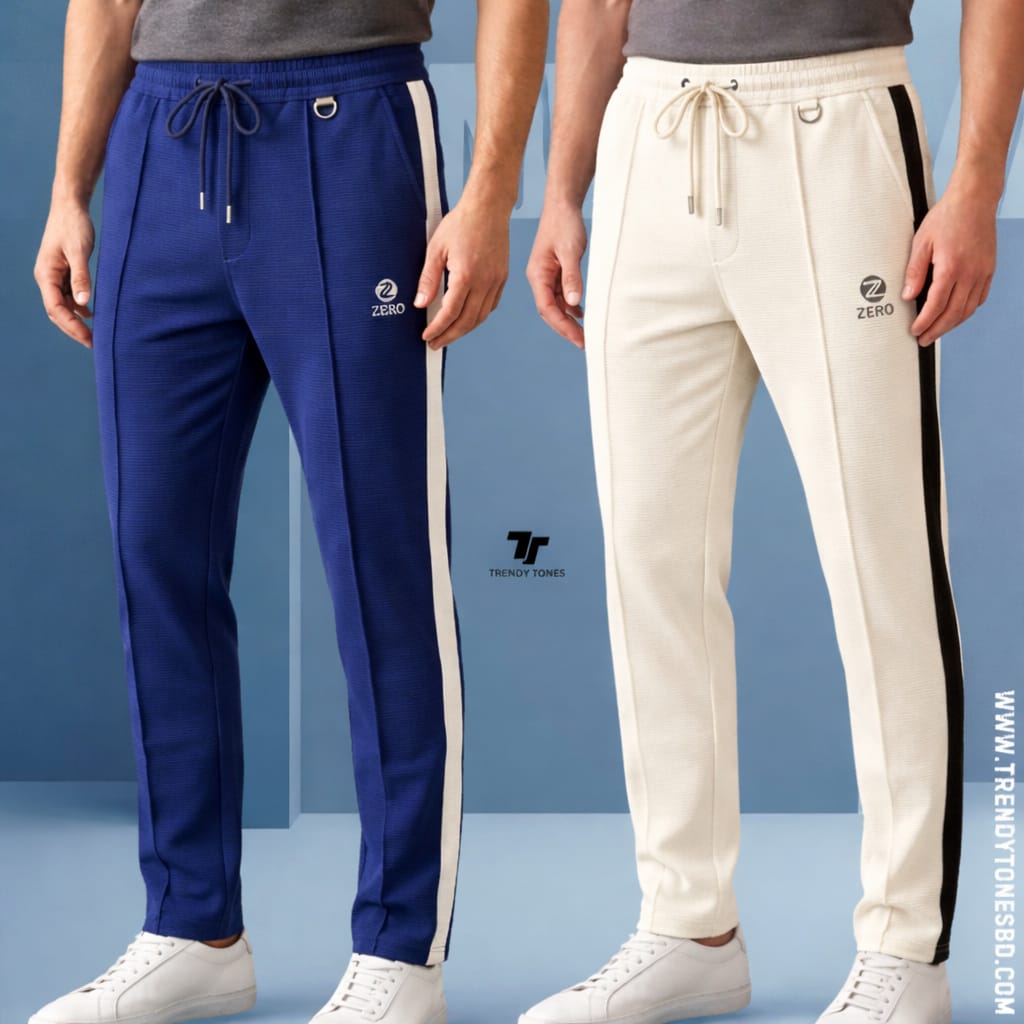 Joggers Combo( Blue & Off-white)