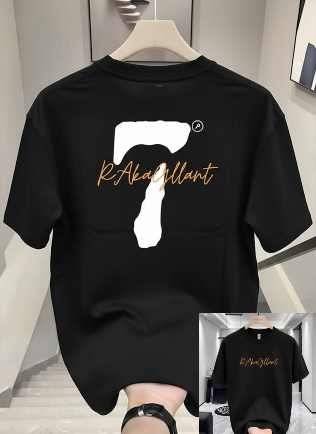 Premium China Drop-Shoulder T-Shirts-C2 7 black