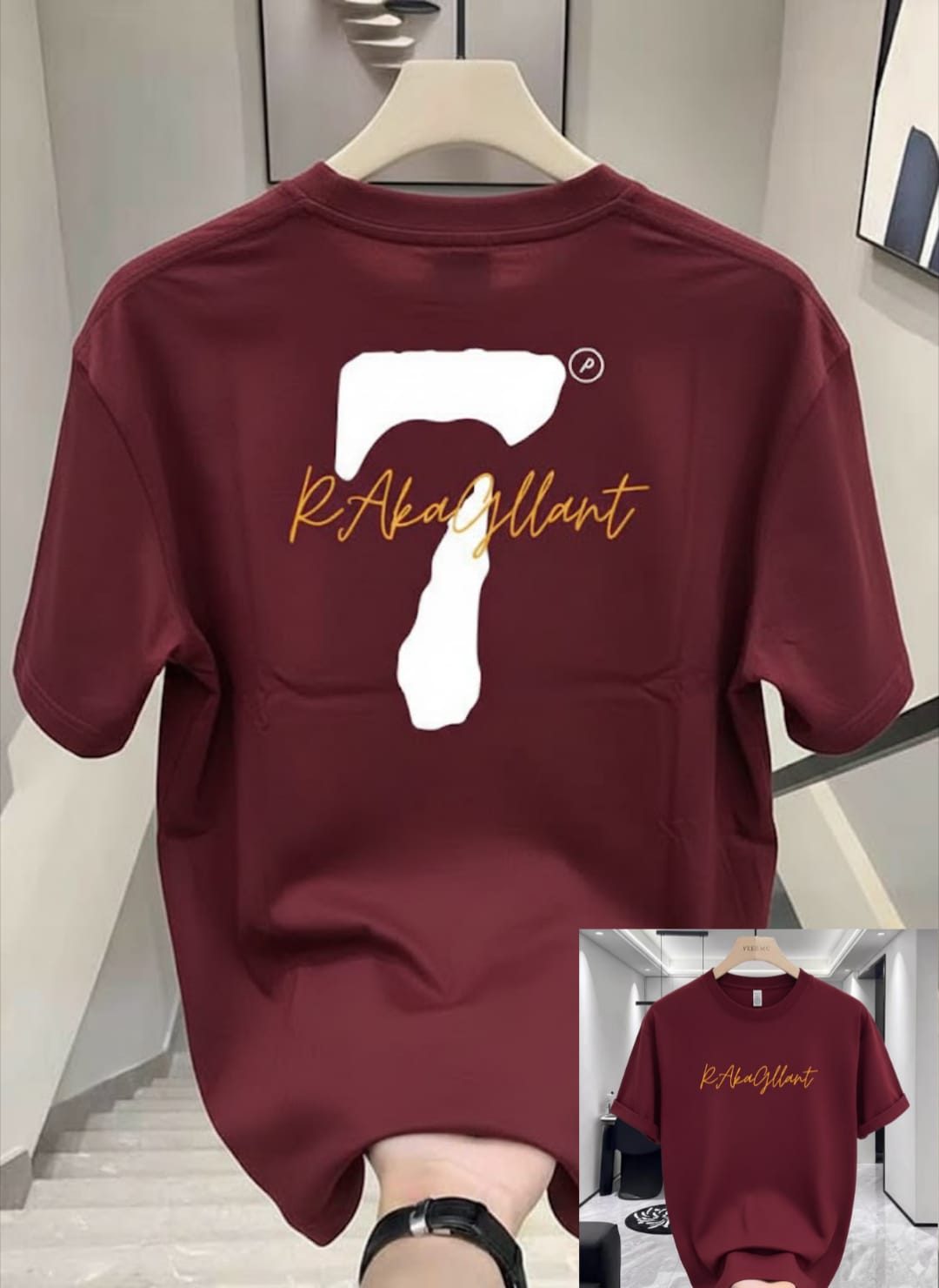 Premium China Drop-Shoulder T-Shirts-C2 White biskit 7 merun