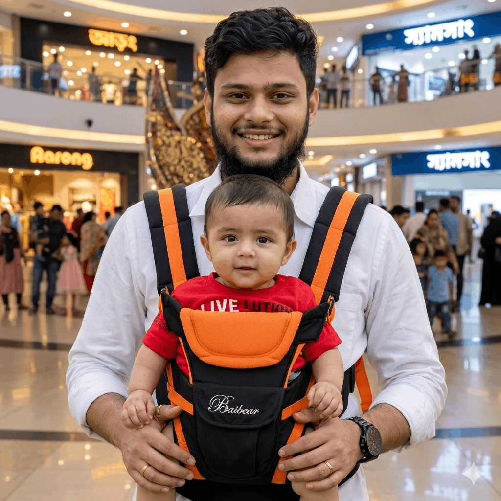 বিতবিয়ার ব্র্যান্ডের বেবি ক্যারিয়ার ব্যাগ।  oarge