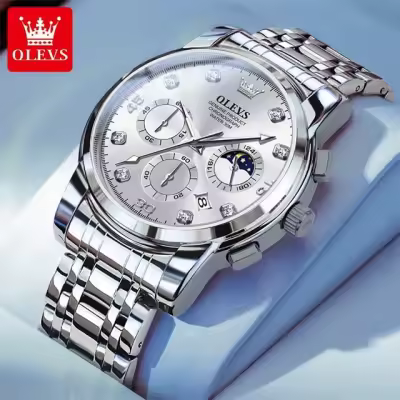 Luxury Stainless Steel Quartz Watch for Men (Water Resistant)