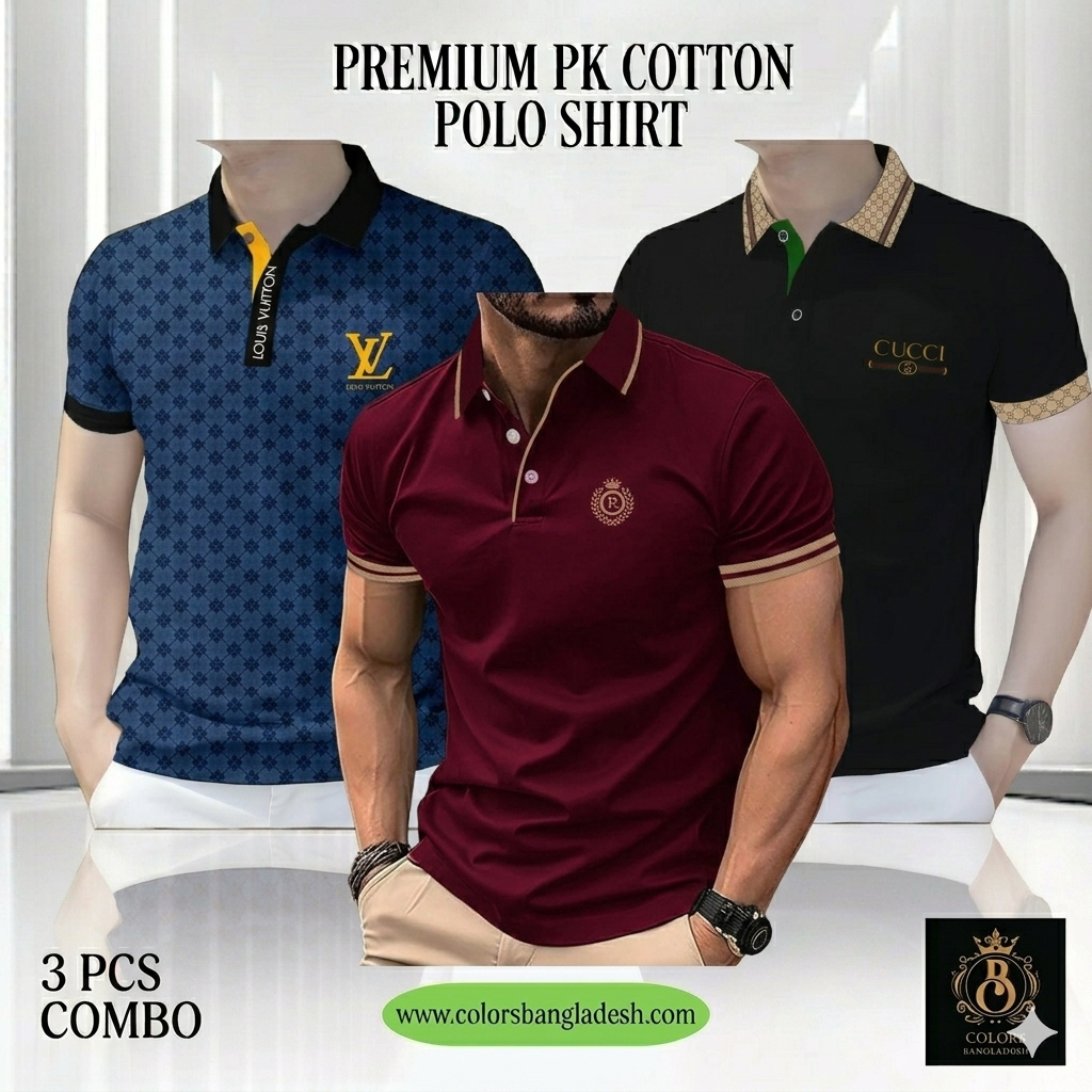 3 PCS COMBO OFFER! Exclusive Design PK Polo Shirt