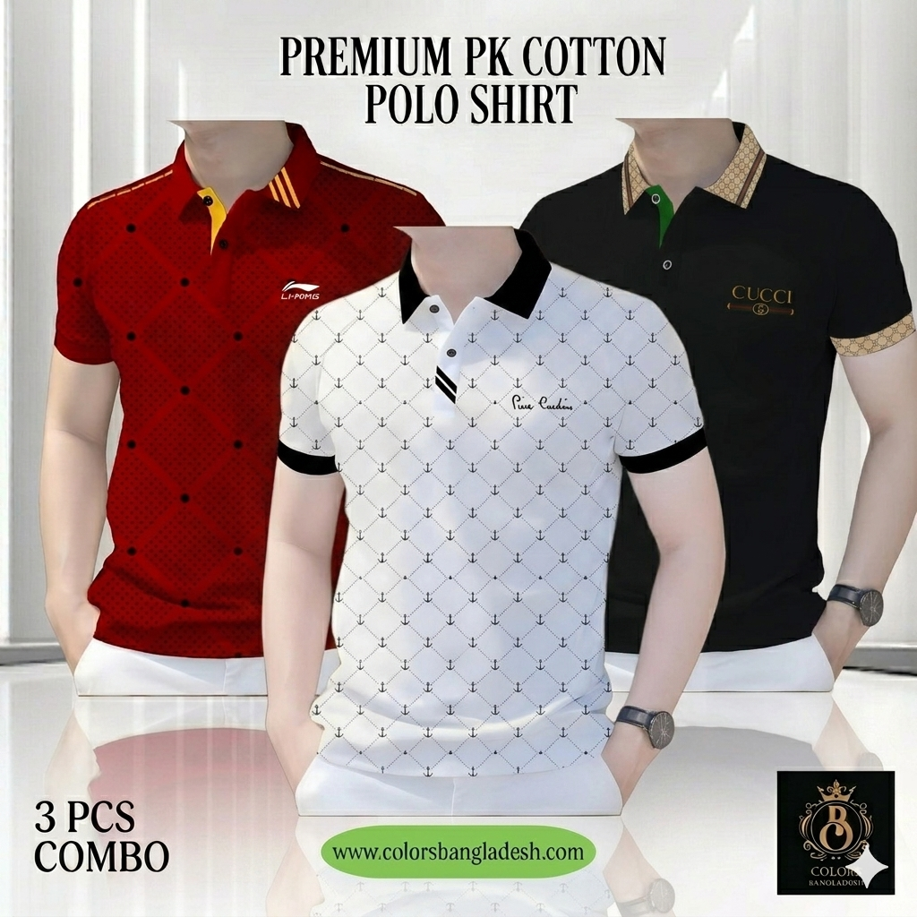 3 PCS COMBO OFFER! Exclusive Design PK Polo Shirt