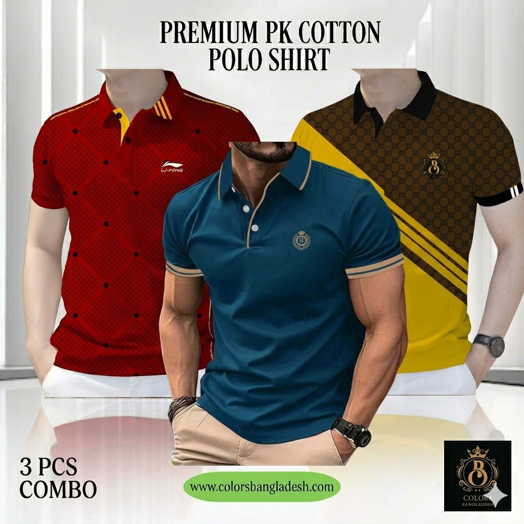 3 PCS COMBO OFFER! Exclusive Design PK Polo Shirt