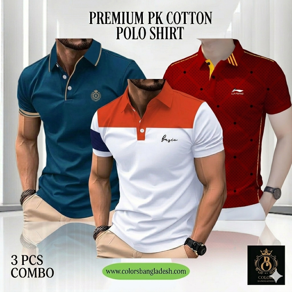 3 PCS COMBO OFFER! Exclusive Design PK Polo Shirt