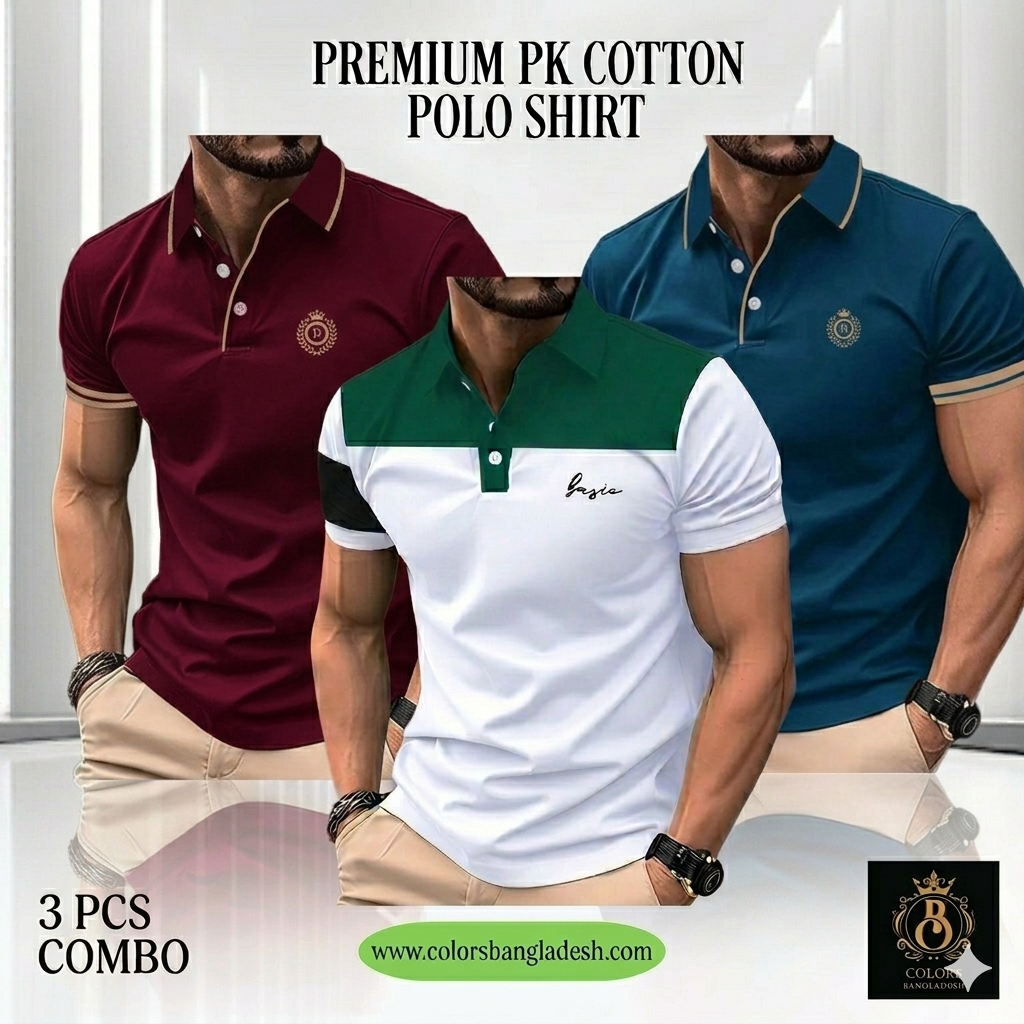 3 PCS COMBO OFFER! Exclusive Design PK Polo Shirt