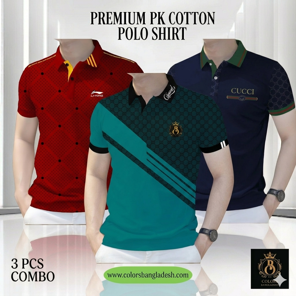 3 PCS COMBO OFFER! Exclusive Design PK Polo Shirt