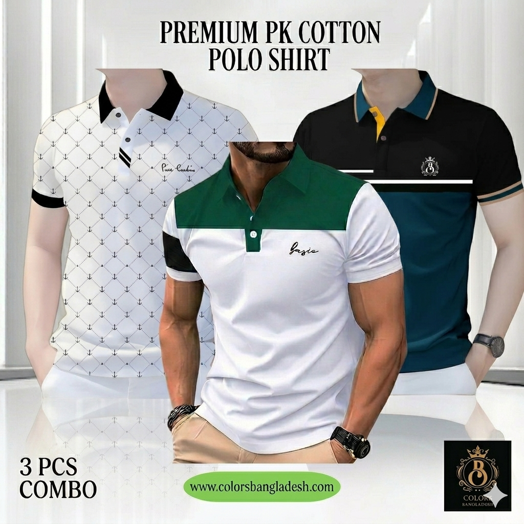 3 PCS COMBO OFFER! Exclusive Design PK Polo Shirt