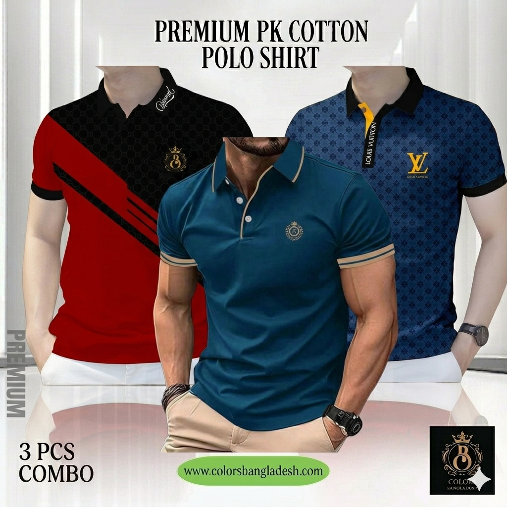 3 PCS COMBO OFFER! Exclusive Design PK Polo Shirt