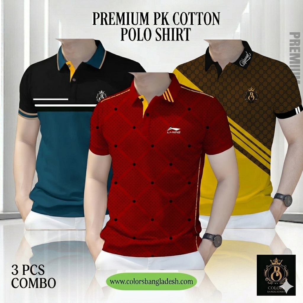 3 PCS COMBO OFFER! Exclusive Design PK Polo Shirt