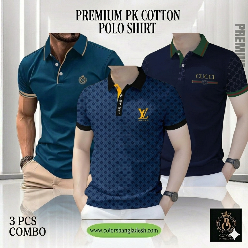3 PCS COMBO OFFER! Exclusive Design PK Polo Shirt