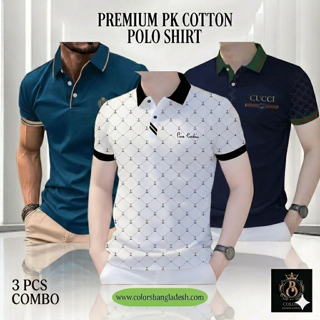 3 PCS COMBO OFFER! Exclusive Design PK Polo Shirt