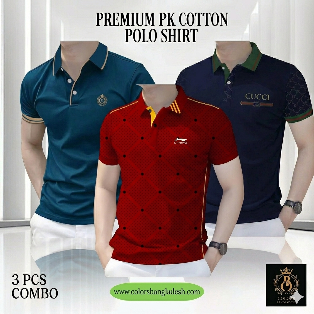 3 PCS COMBO OFFER! Exclusive Design PK Polo Shirt