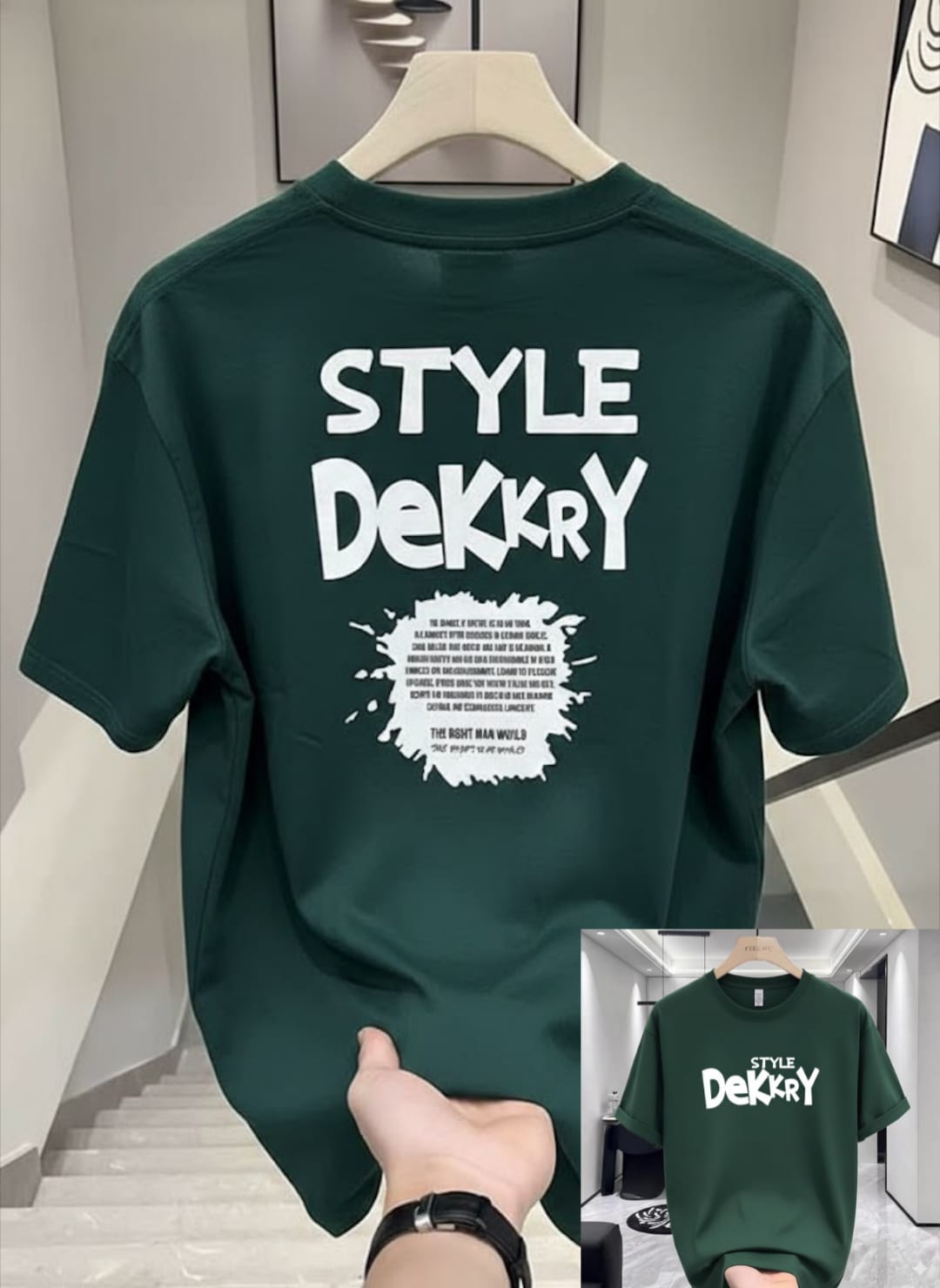Premium China Drop-Shoulder T-Shirts-C2 style green