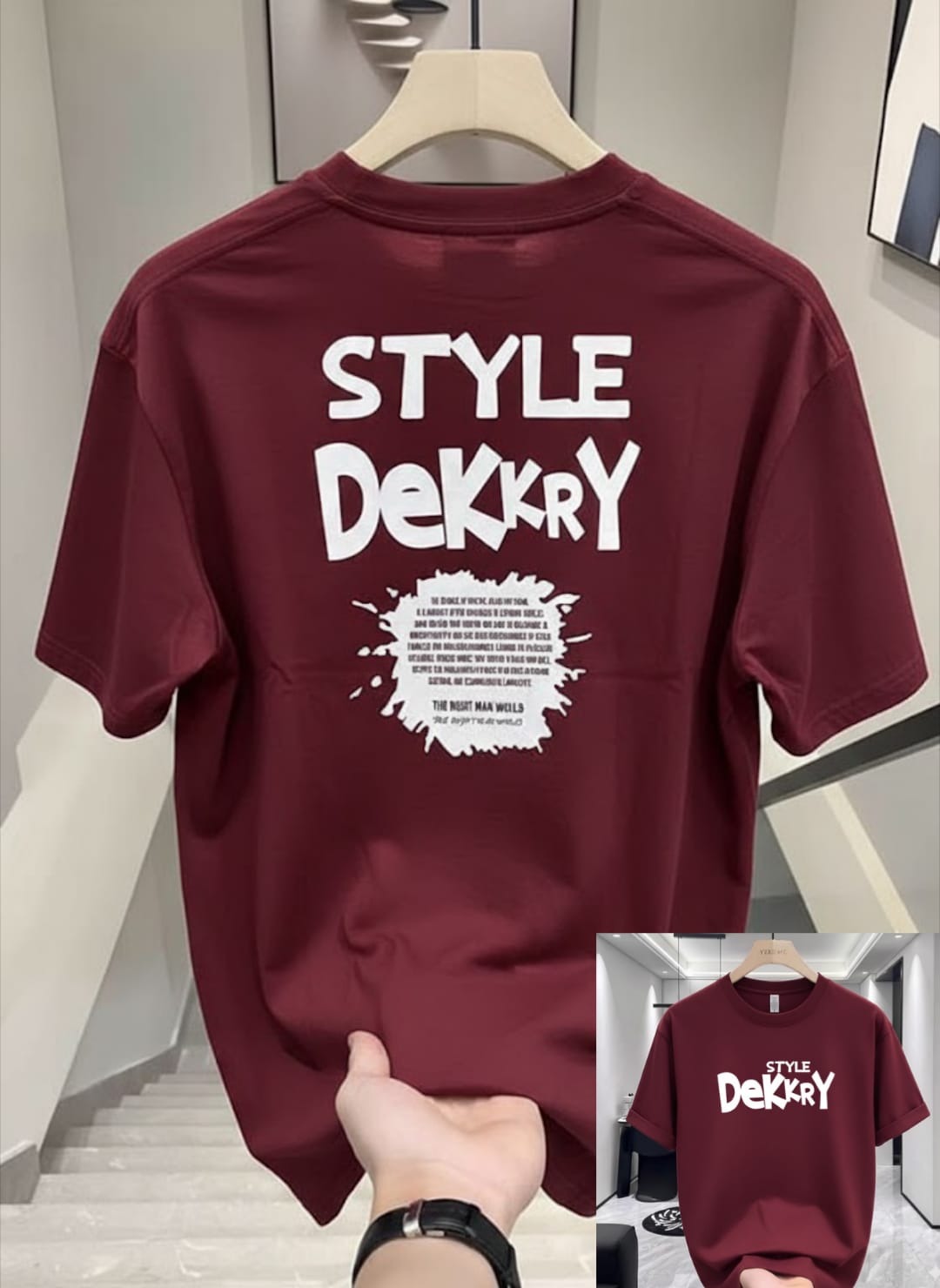 Premium China Drop-Shoulder T-Shirts-C2 style merun