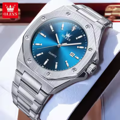 Luxury Stainless Steel Quartz Watch for Men (Water Resistant)